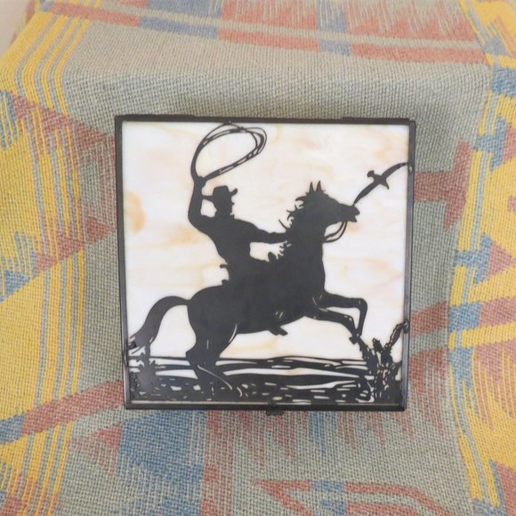 None Other - Vintage Hand Soldered  Cowboy Glass Box